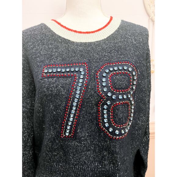 WildFox Malone 78 Sequin Embellished Sweater Size Small - Picture 2 of 7